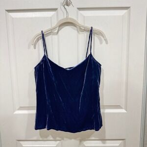 Eileen Fisher Velvet Cami Top - Navy Blue Sleeveless Tank Top Women's Medium‎